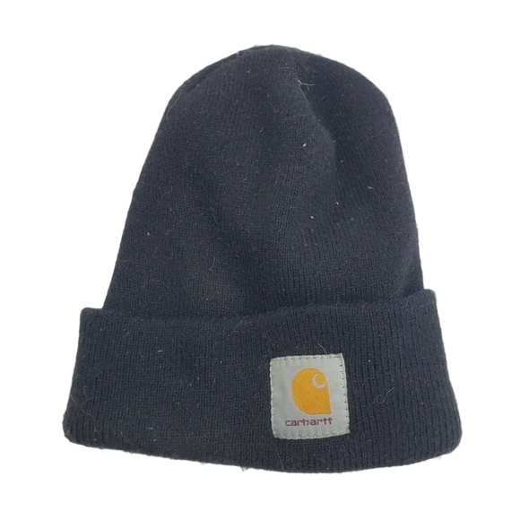 Carhartt Black Beanie Hat VTG Made in USA - Picture 1 of 5